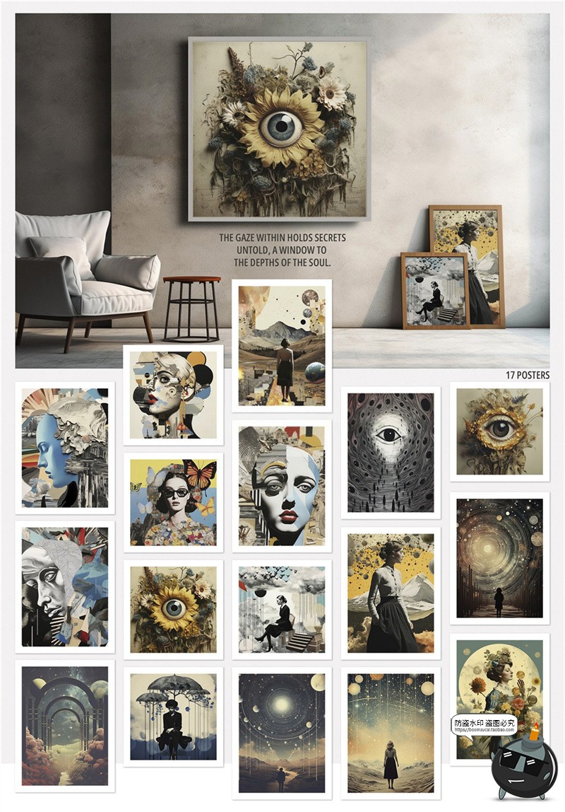 图片[2]-复古空灵纸张情绪拼贴报纸剪贴画雕塑花卉插图涂鸦PNG免抠素材图-设计猿