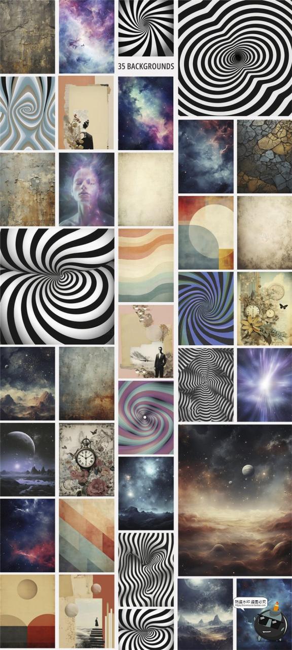 图片[3]-复古空灵纸张情绪拼贴报纸剪贴画雕塑花卉插图涂鸦PNG免抠素材图-设计猿