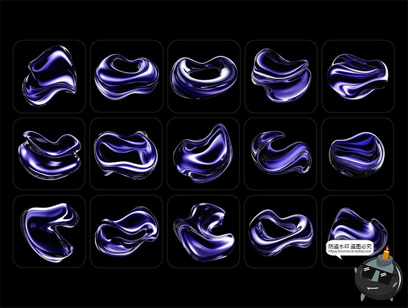 图片[2]-未来主视觉科技液体金属镀铬科幻流体背景底纹PNG免抠图片素材图-设计猿