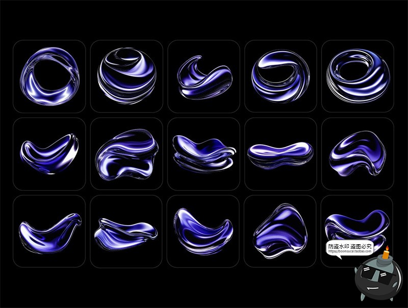 图片[3]-未来主视觉科技液体金属镀铬科幻流体背景底纹PNG免抠图片素材图-设计猿