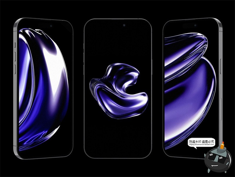 图片[5]-未来主视觉科技液体金属镀铬科幻流体背景底纹PNG免抠图片素材图-设计猿