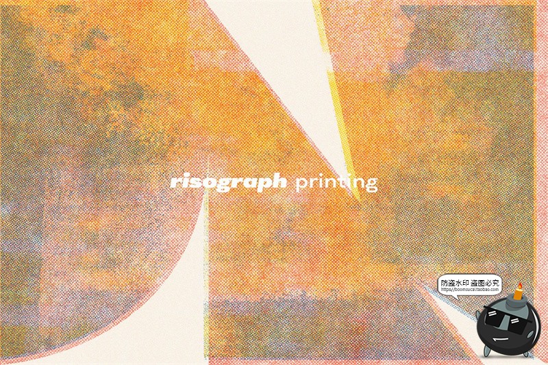图片[11]-复古RISO油墨印刷叠印套印效果背景后期叠加合成纹理JPG图片素材-设计猿