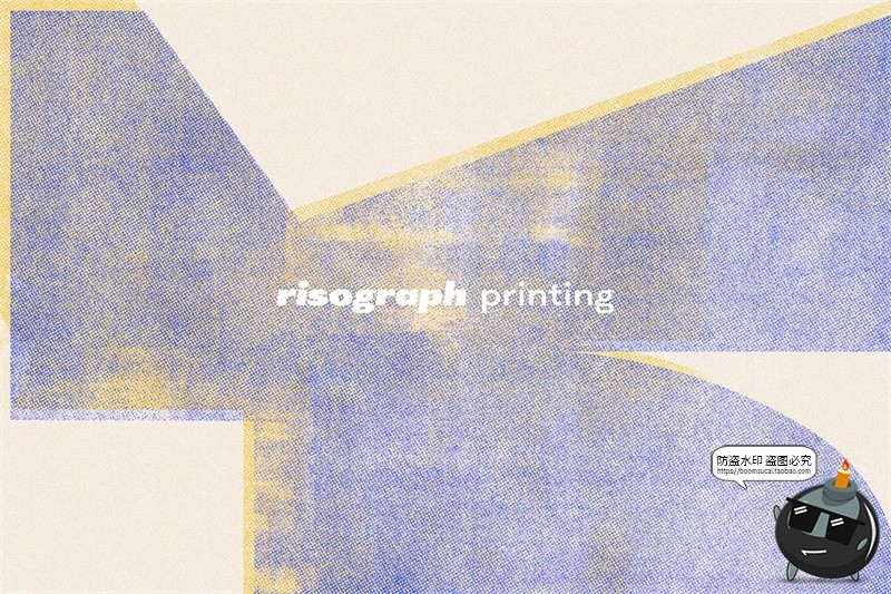 图片[15]-复古RISO油墨印刷叠印套印效果背景后期叠加合成纹理JPG图片素材-设计猿