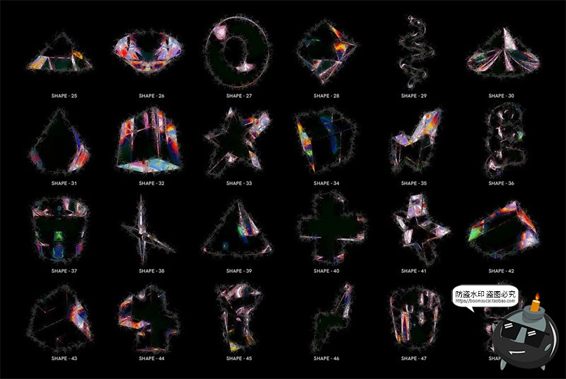 图片[4]-科幻3D虹彩渐变毛刺晶体水晶玻璃立体几何图形PNG免抠图片素材图-设计猿