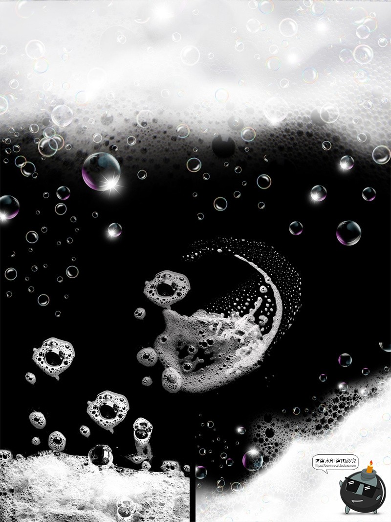 图片[3]-白色肥皂泡沫细节图发泡液体透明底美妆洗面奶护肤品PNG免抠素材-设计猿