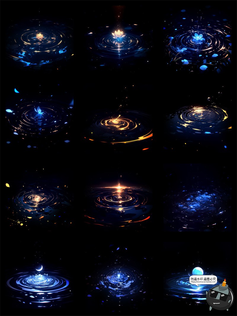 图片[3]-梦幻唯美水面波纹涟漪高清光效花瓣水滴特效美工后期PNG免抠素材-设计猿