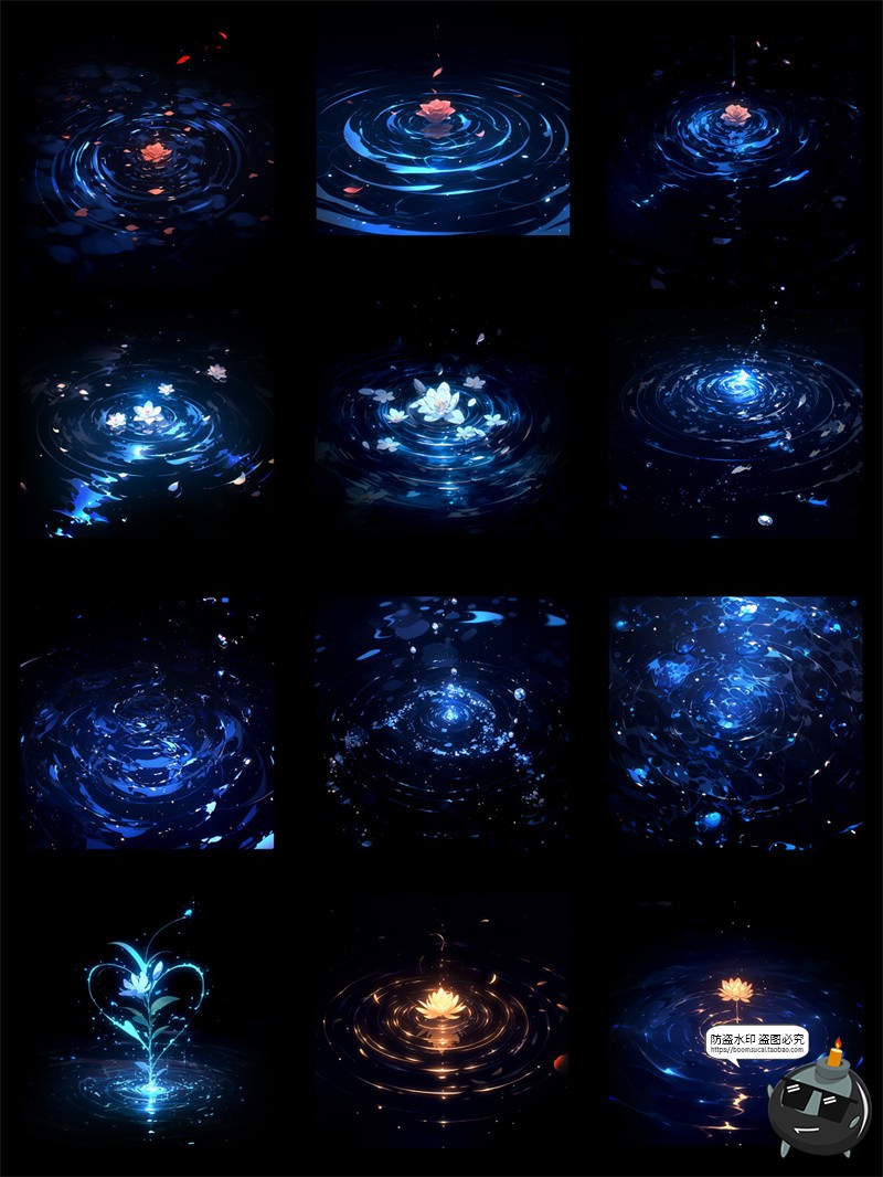 图片[4]-梦幻唯美水面波纹涟漪高清光效花瓣水滴特效美工后期PNG免抠素材-设计猿