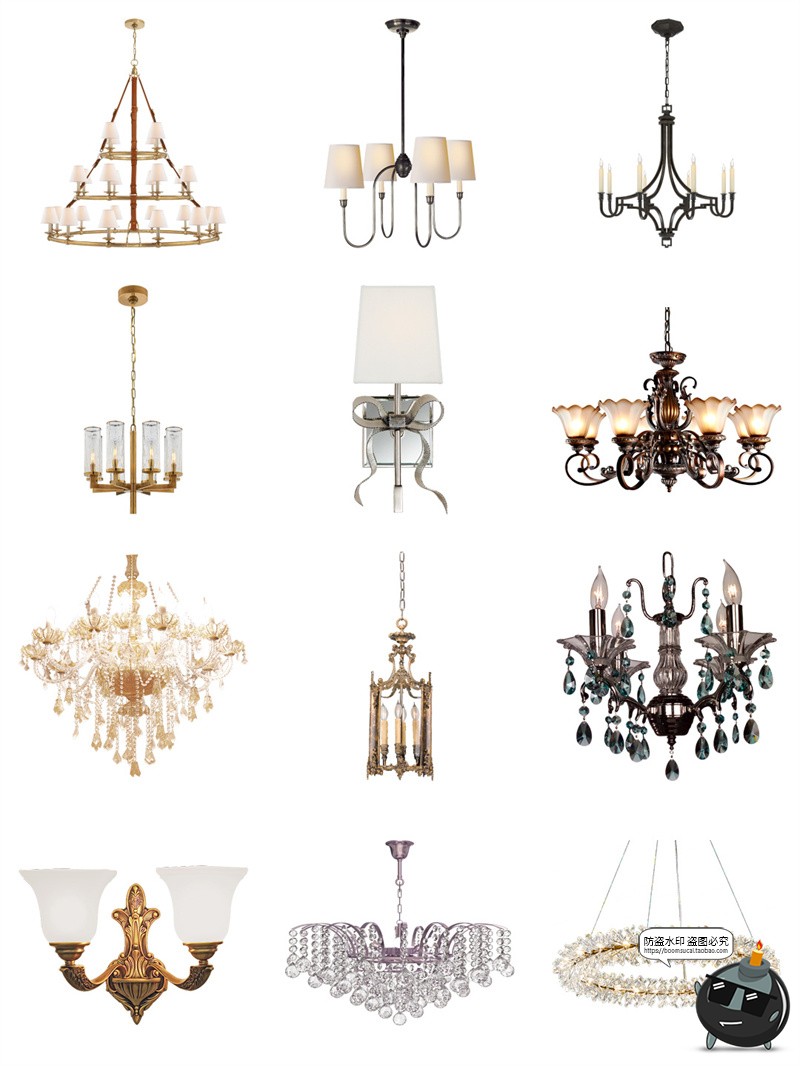 图片[3]-欧式复古水晶吊灯灯饰婚礼婚庆免抠装饰道具后期合成PNG免抠素材-设计猿