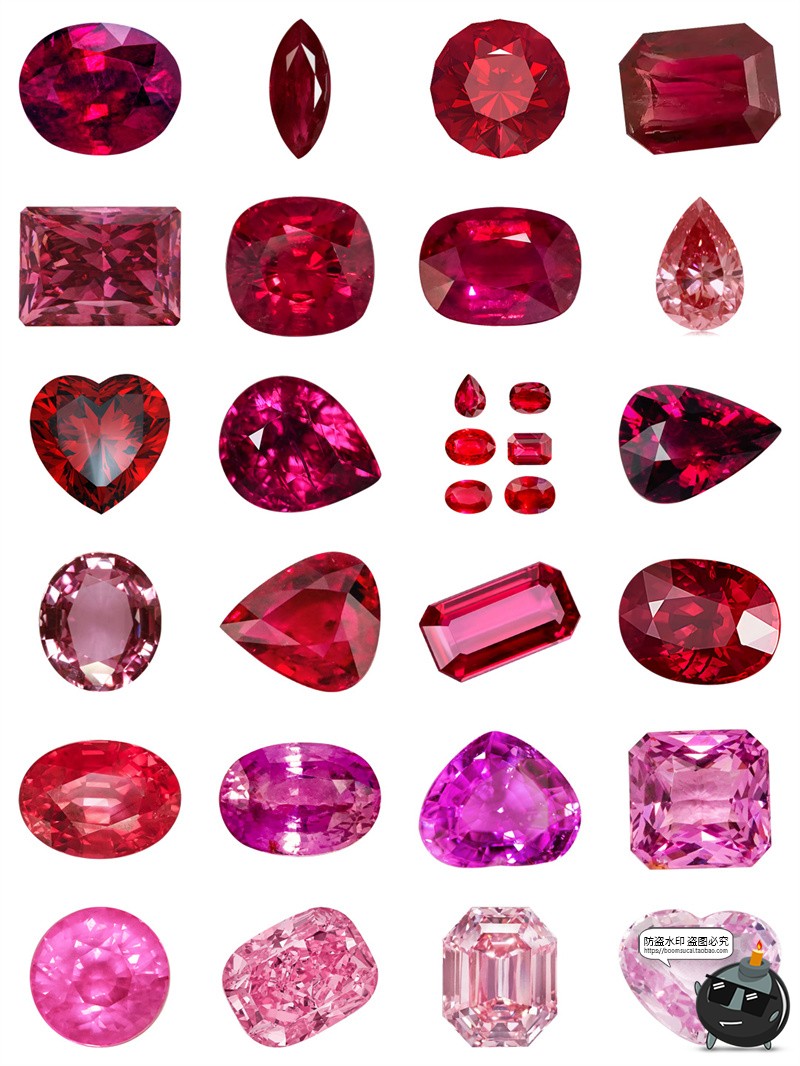 图片[2]-钻石红蓝绿宝石晶体玻璃水晶元素PNG免扣珠宝装饰图片手账素材图-设计猿
