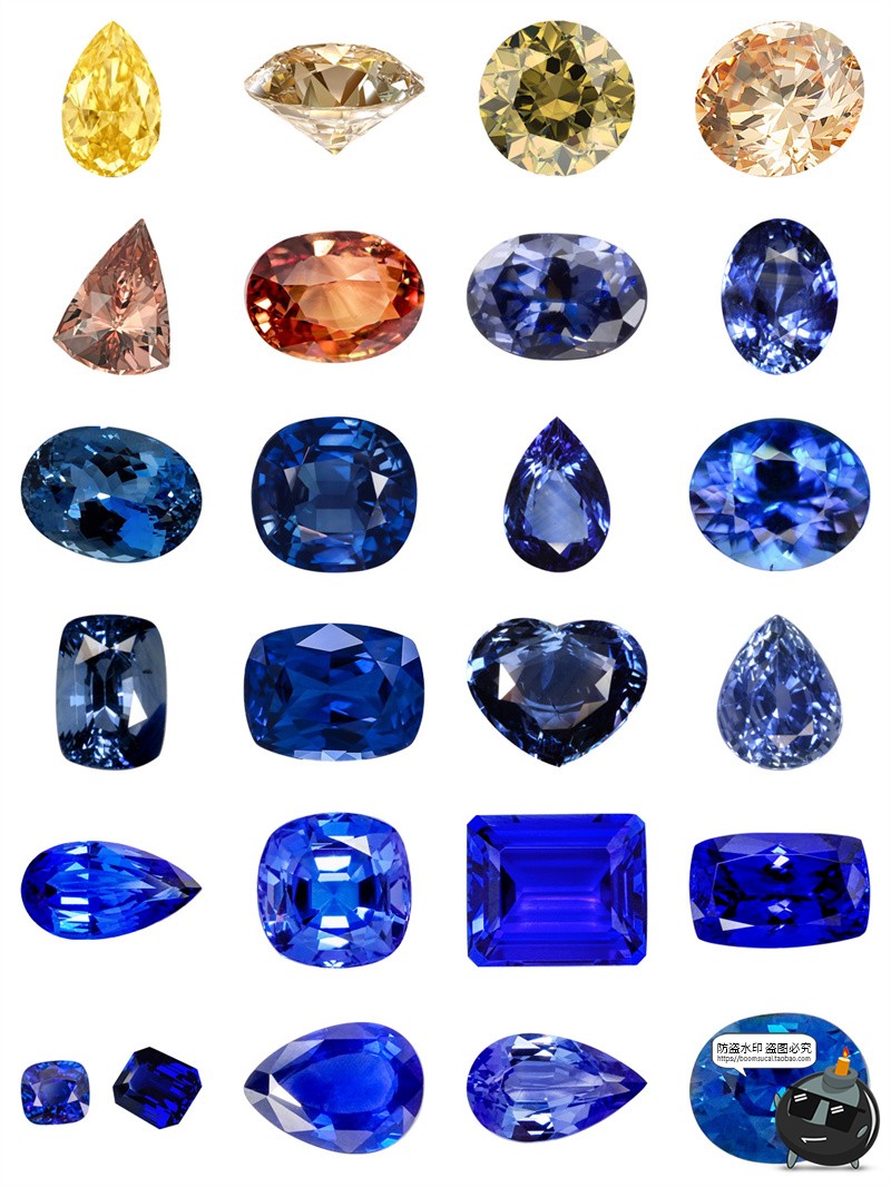 图片[3]-钻石红蓝绿宝石晶体玻璃水晶元素PNG免扣珠宝装饰图片手账素材图-设计猿