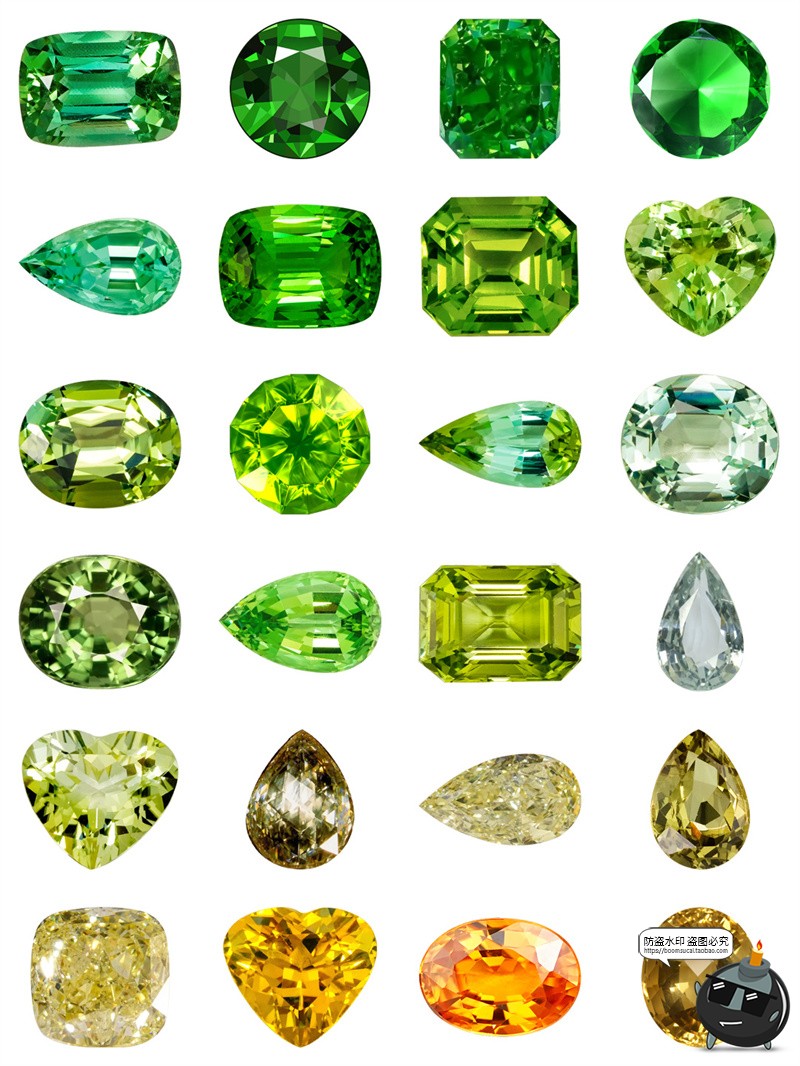 图片[4]-钻石红蓝绿宝石晶体玻璃水晶元素PNG免扣珠宝装饰图片手账素材图-设计猿