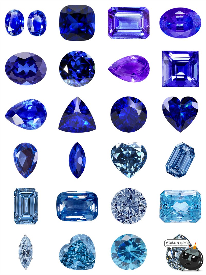 图片[6]-钻石红蓝绿宝石晶体玻璃水晶元素PNG免扣珠宝装饰图片手账素材图-设计猿