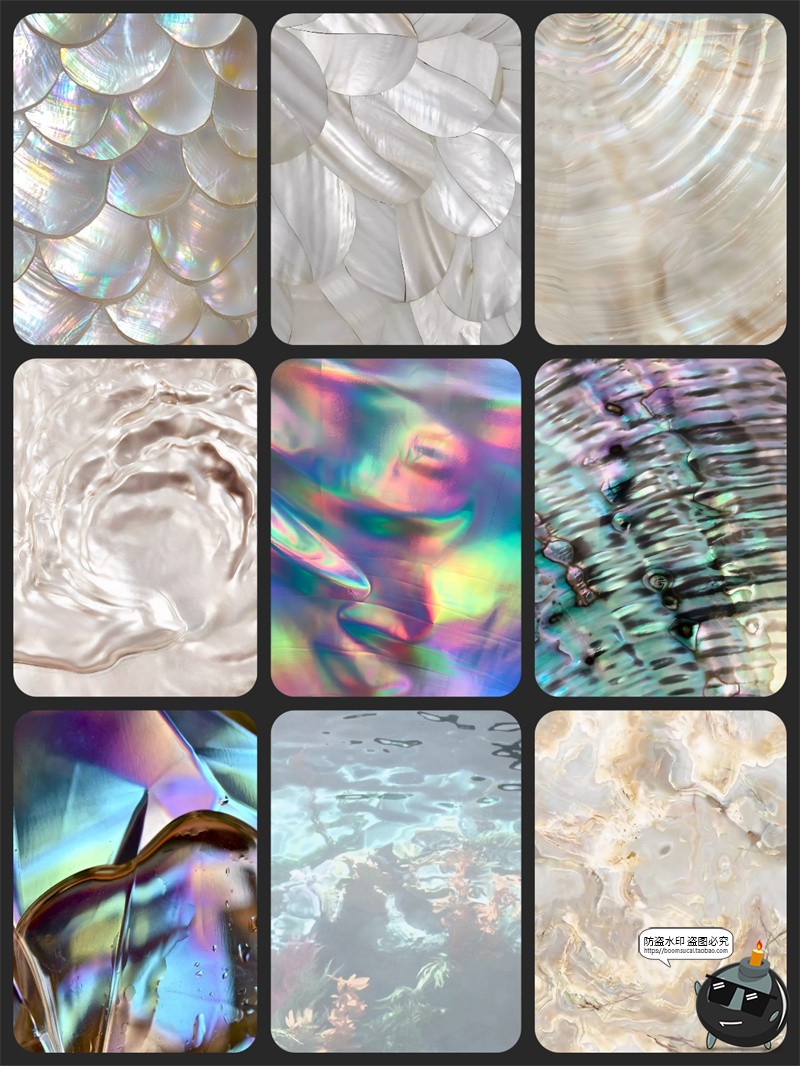 图片[1]-柔润珠光贝母珍珠贝壳光泽Y2K千禧渐变轻奢纹理背景JPG图片素材-设计猿
