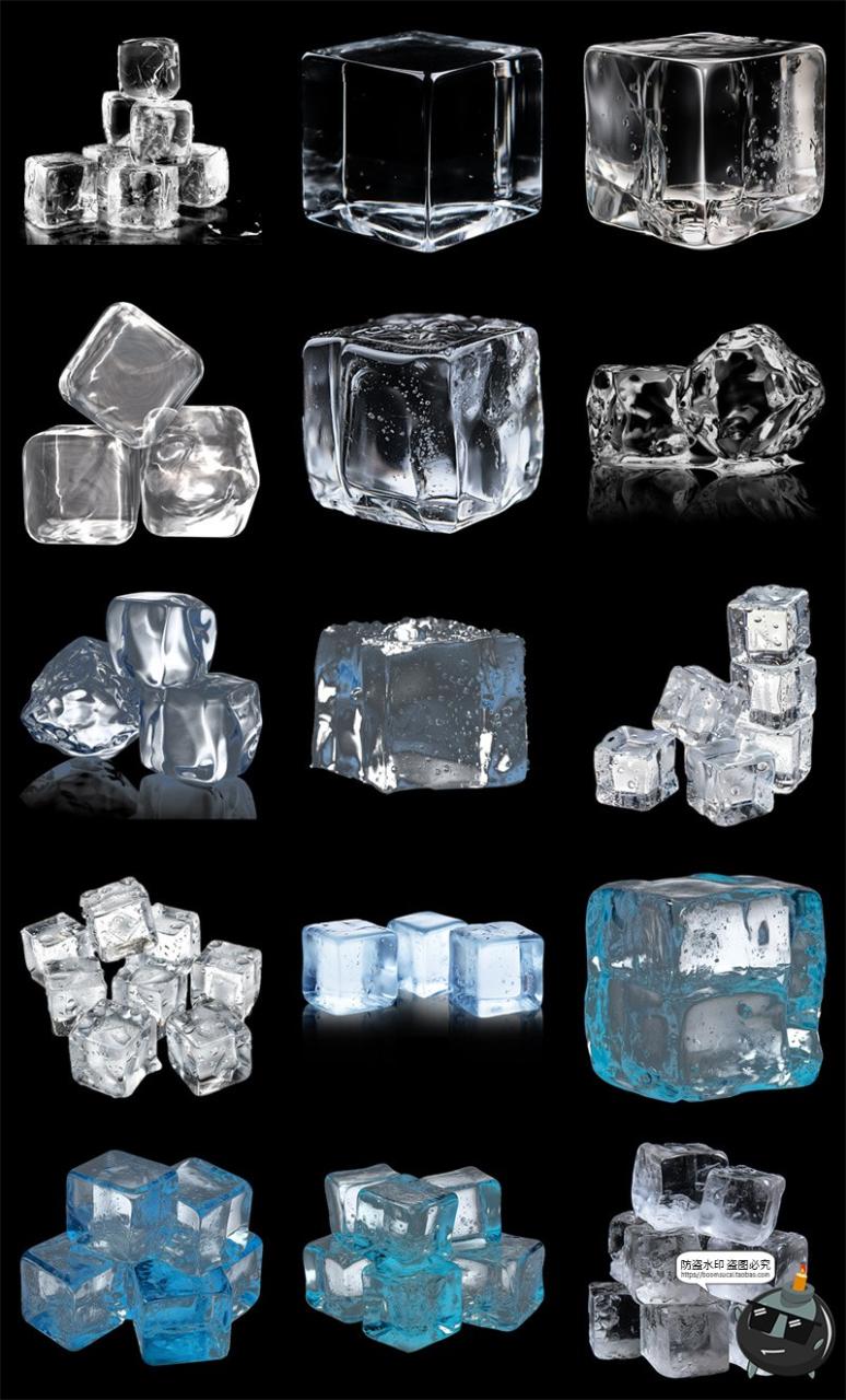 图片[2]-冰块方形冷冻方块结冰冷饮冰饮广告海报透明底免抠图PNG图片素材-设计猿