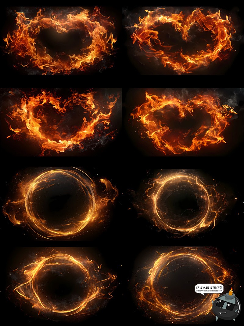 图片[3]-火焰燃烧圆环光束带冬季保暖图标特效海报装饰PNG免抠美工素材-设计猿