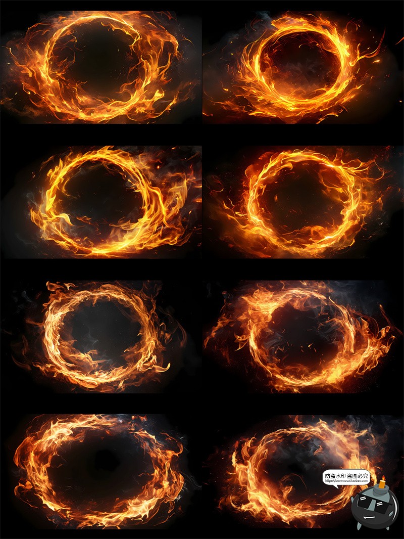 图片[5]-火焰燃烧圆环光束带冬季保暖图标特效海报装饰PNG免抠美工素材-设计猿