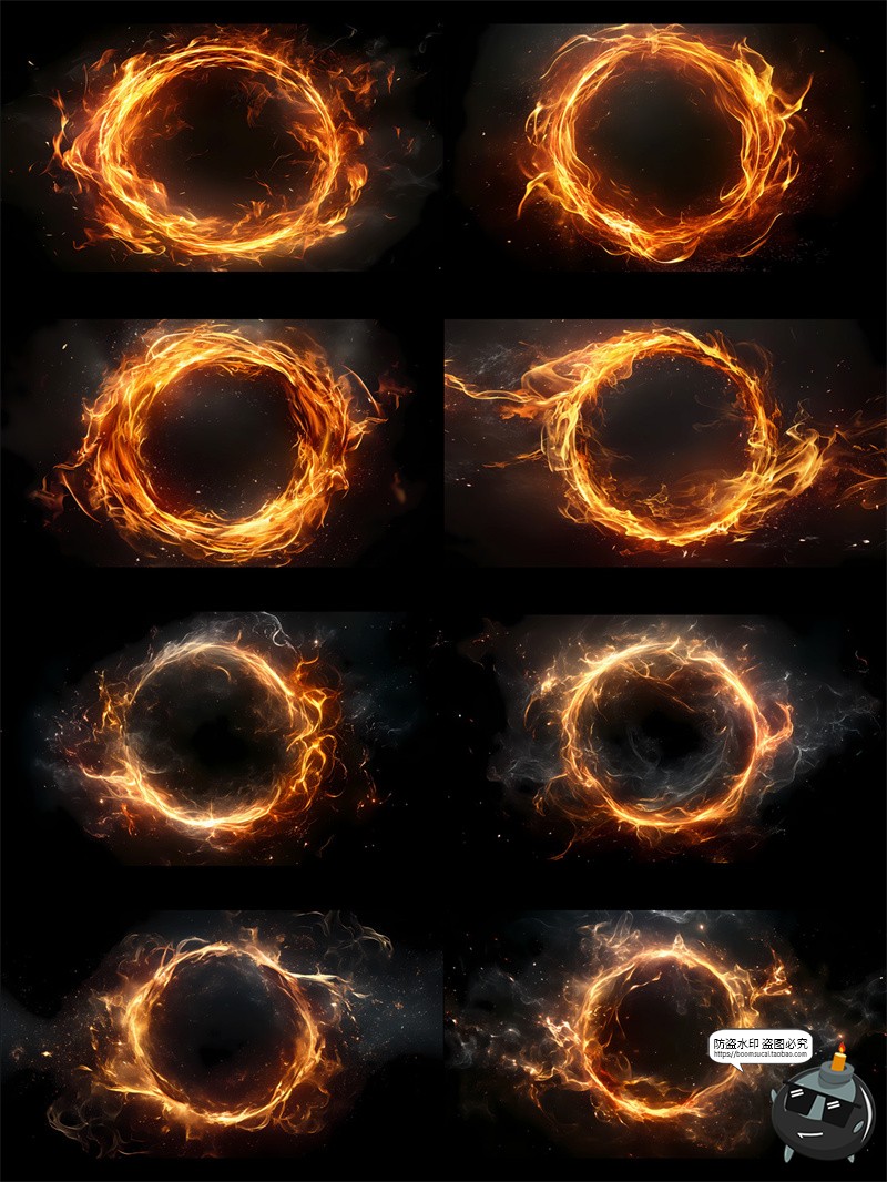 图片[6]-火焰燃烧圆环光束带冬季保暖图标特效海报装饰PNG免抠美工素材-设计猿
