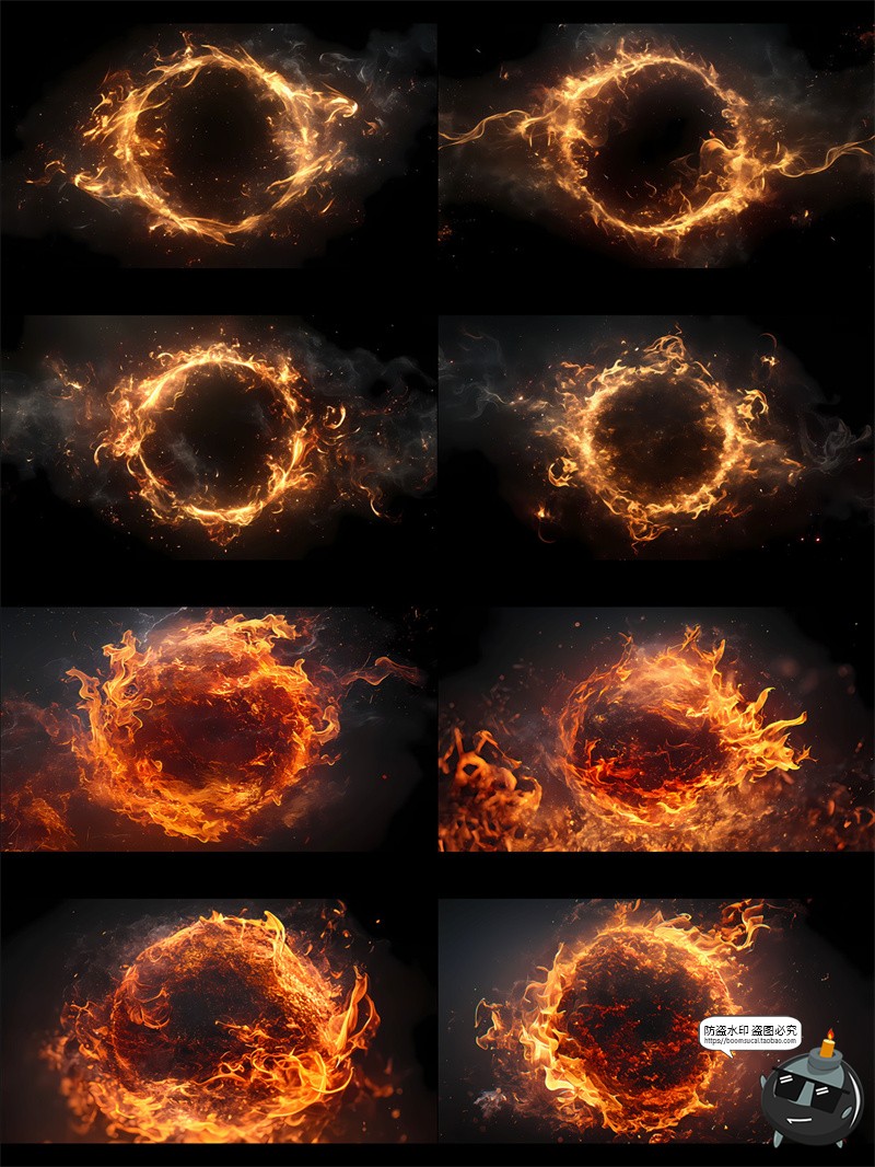 图片[7]-火焰燃烧圆环光束带冬季保暖图标特效海报装饰PNG免抠美工素材-设计猿