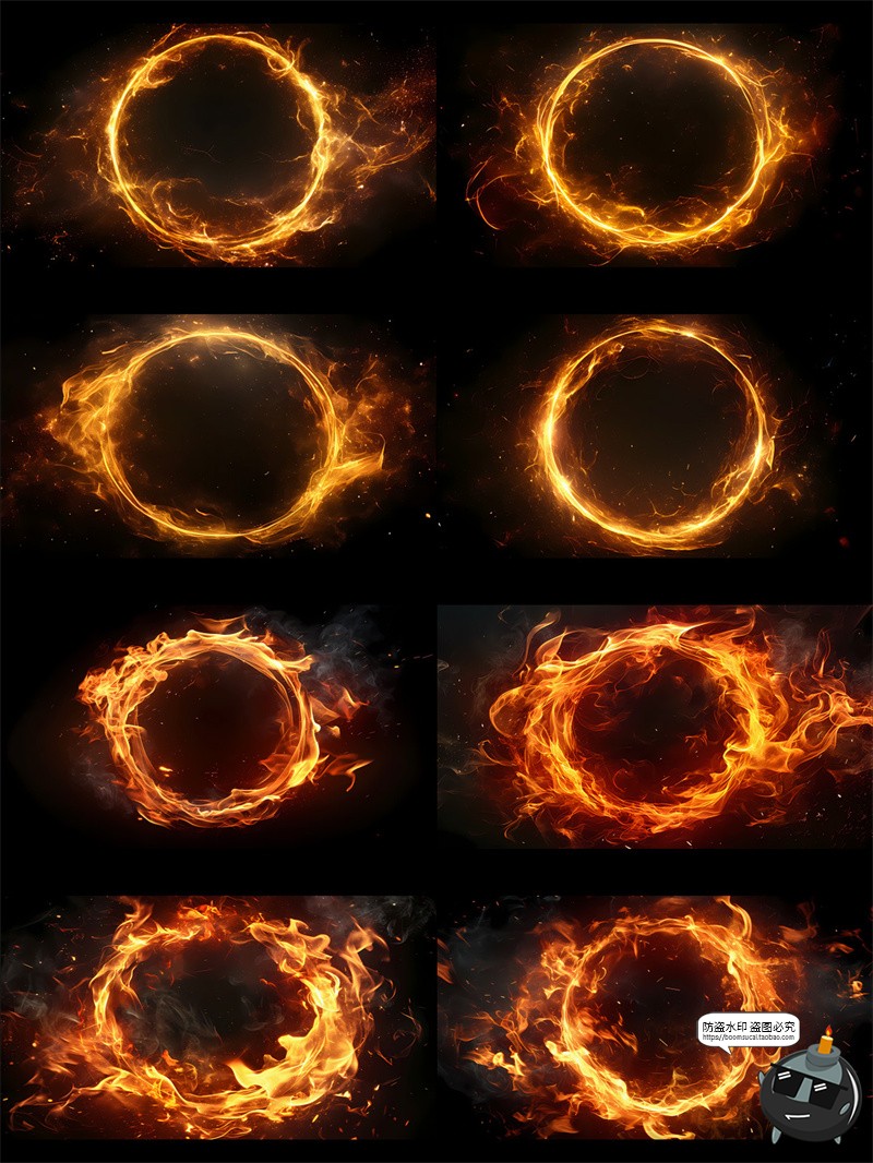图片[11]-火焰燃烧圆环光束带冬季保暖图标特效海报装饰PNG免抠美工素材-设计猿