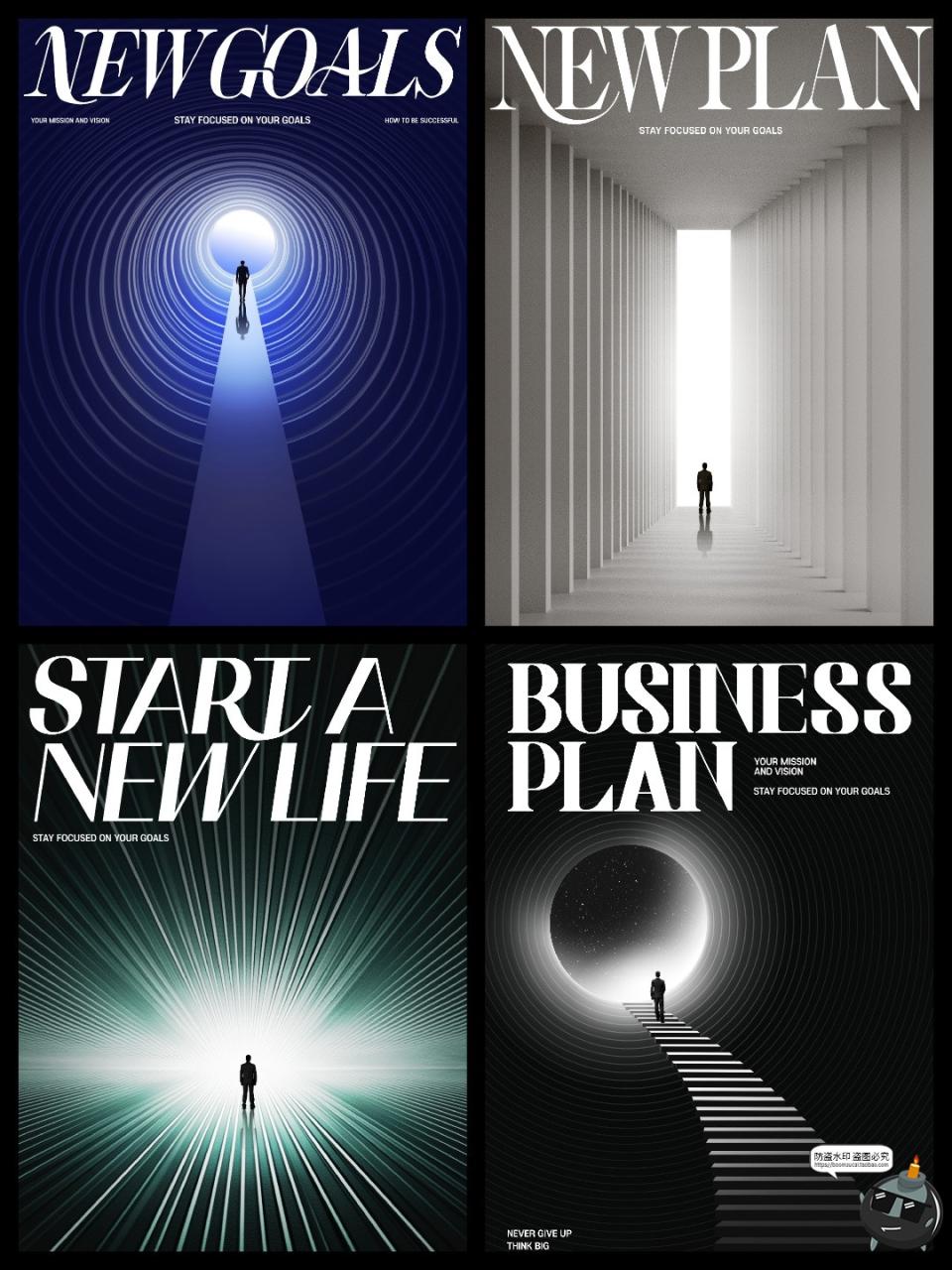 图片[1]-未来科幻抽象超现实主义商业职场楼梯空间创意海报PSD模板ps素材-设计猿