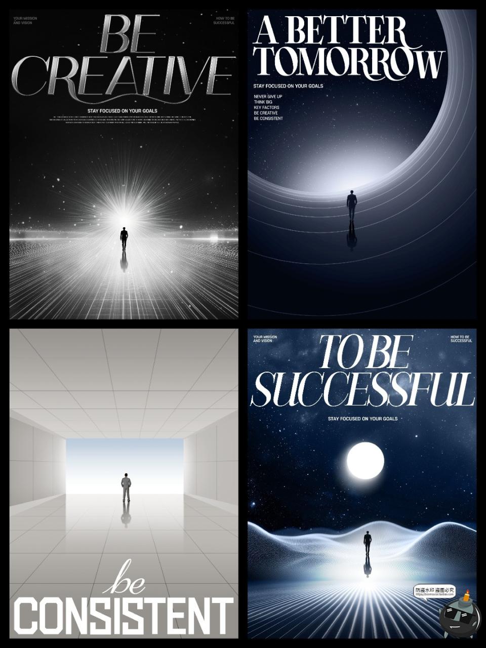 图片[3]-未来科幻抽象超现实主义商业职场楼梯空间创意海报PSD模板ps素材-设计猿