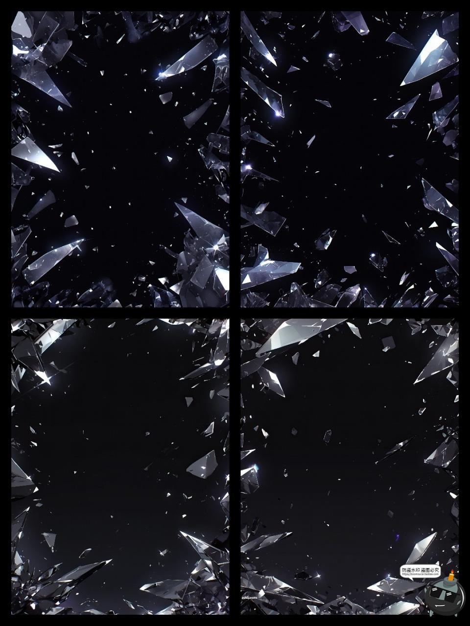 图片[2]-魔幻现实透明破碎玻璃碎片边框装饰相框透明背景特效PNG免抠素材-设计猿