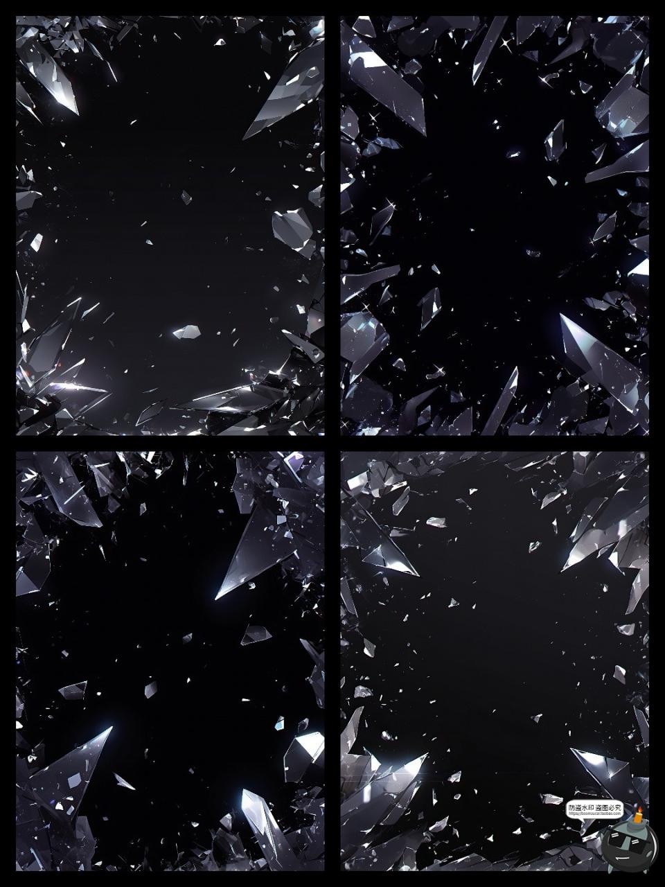 图片[3]-魔幻现实透明破碎玻璃碎片边框装饰相框透明背景特效PNG免抠素材-设计猿