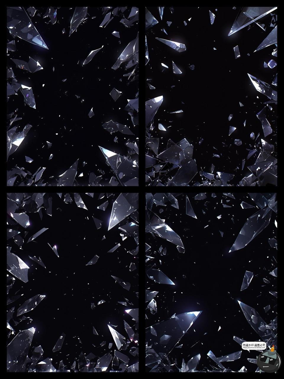 图片[4]-魔幻现实透明破碎玻璃碎片边框装饰相框透明背景特效PNG免抠素材-设计猿