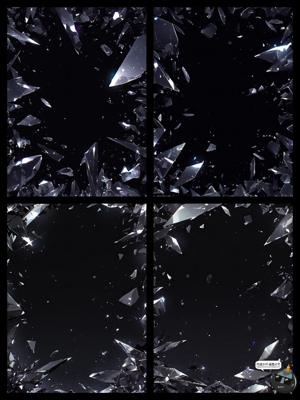 图片[5]-魔幻现实透明破碎玻璃碎片边框装饰相框透明背景特效PNG免抠素材-设计猿