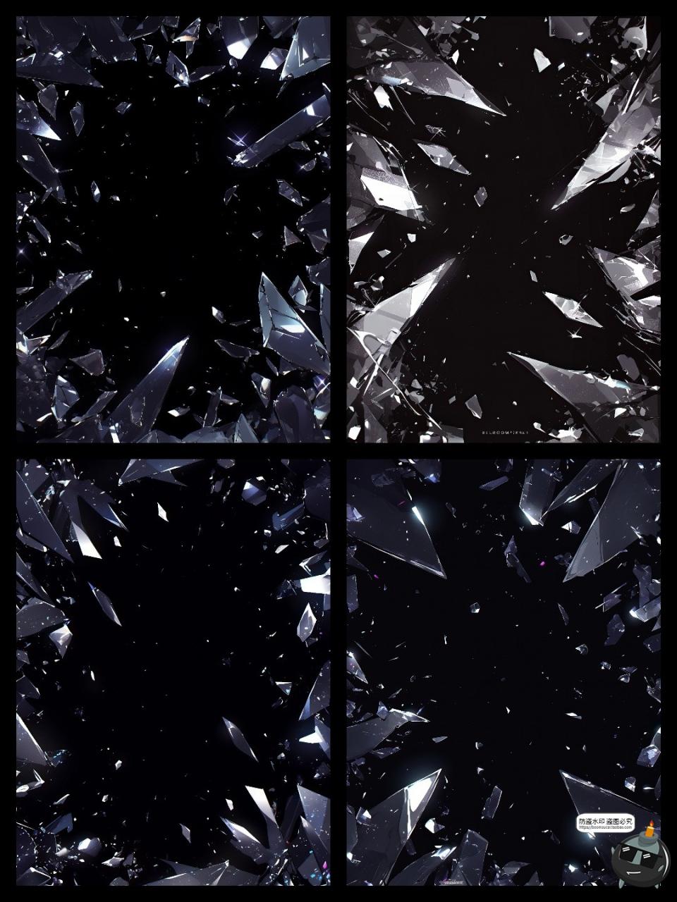 图片[6]-魔幻现实透明破碎玻璃碎片边框装饰相框透明背景特效PNG免抠素材-设计猿