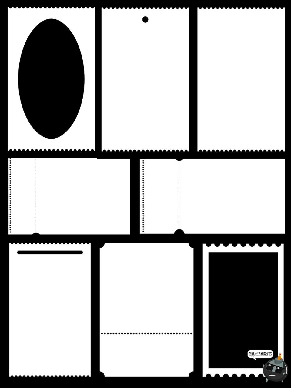 图片[2]-复古邮票邮戳门票票根黑白边框图案底纹图形形状PNG免扣图片素材-设计猿