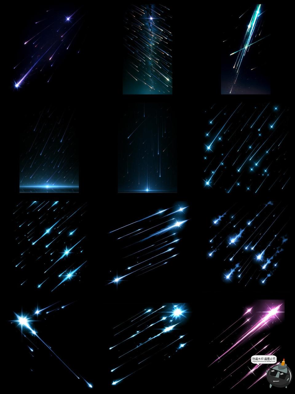 图片[3]-卡通动漫流星雨彗星拖尾星星后期叠加美工特效合成PNG免抠素材-设计猿