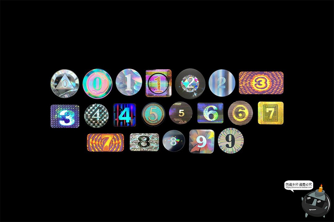 图片[3]-复古全息镭射防伪贴纸英文字母背景纹理装饰元素PNG免扣图片素材-设计猿