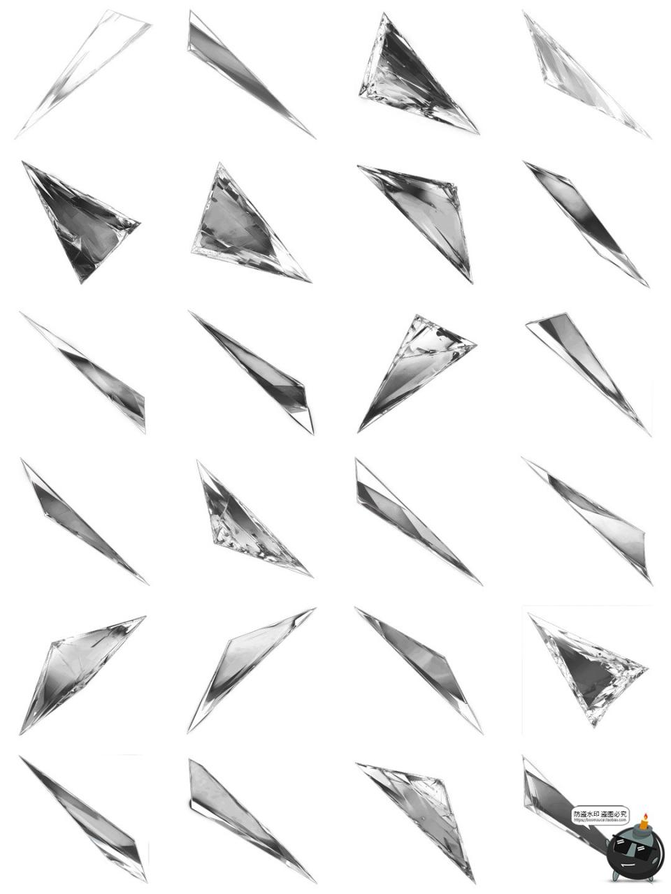 图片[2]-破碎玻璃碎片碎块锋利后期合成美工cos特效装饰元素PNG免扣图素材-设计猿