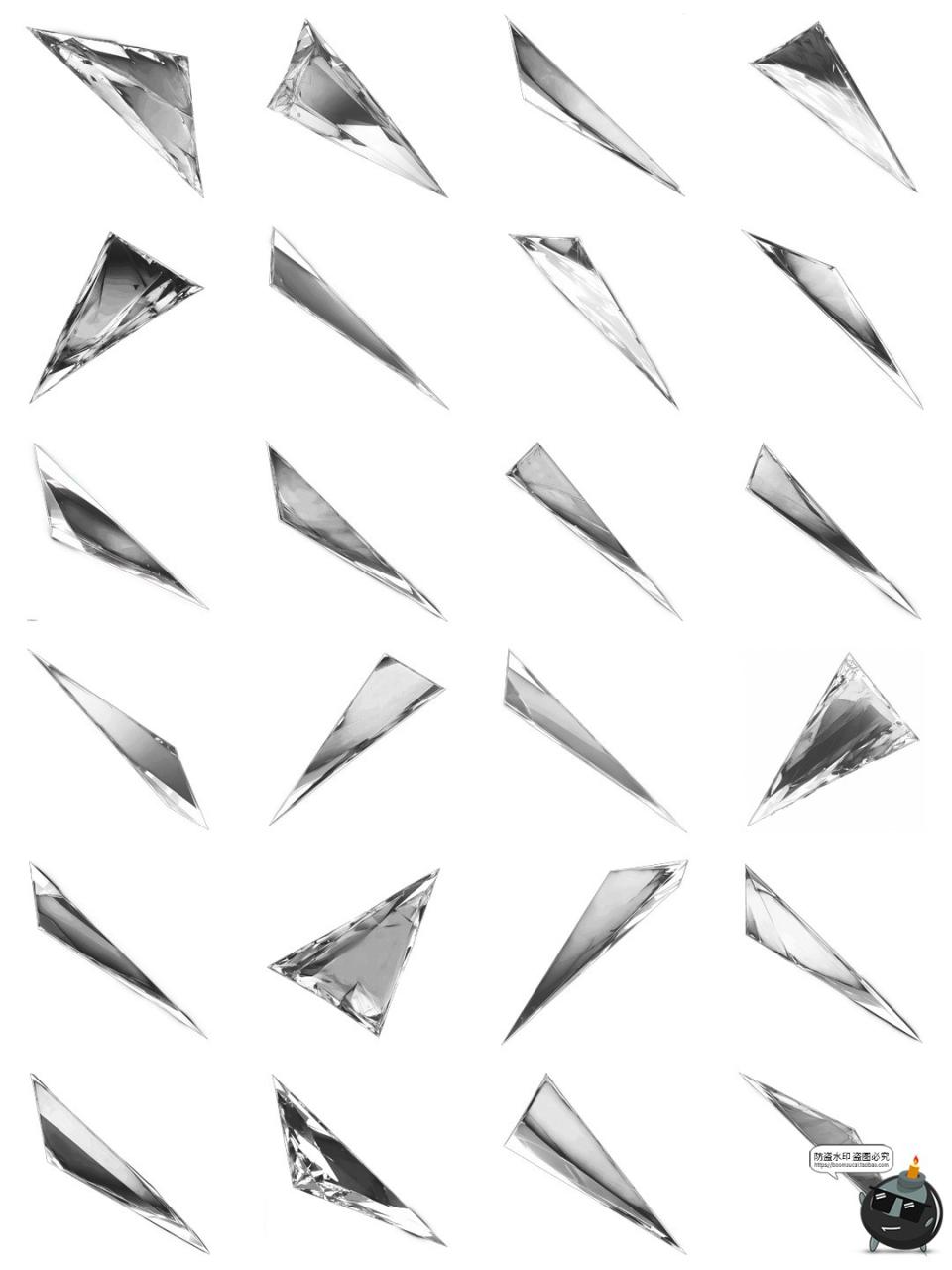 图片[3]-破碎玻璃碎片碎块锋利后期合成美工cos特效装饰元素PNG免扣图素材-设计猿