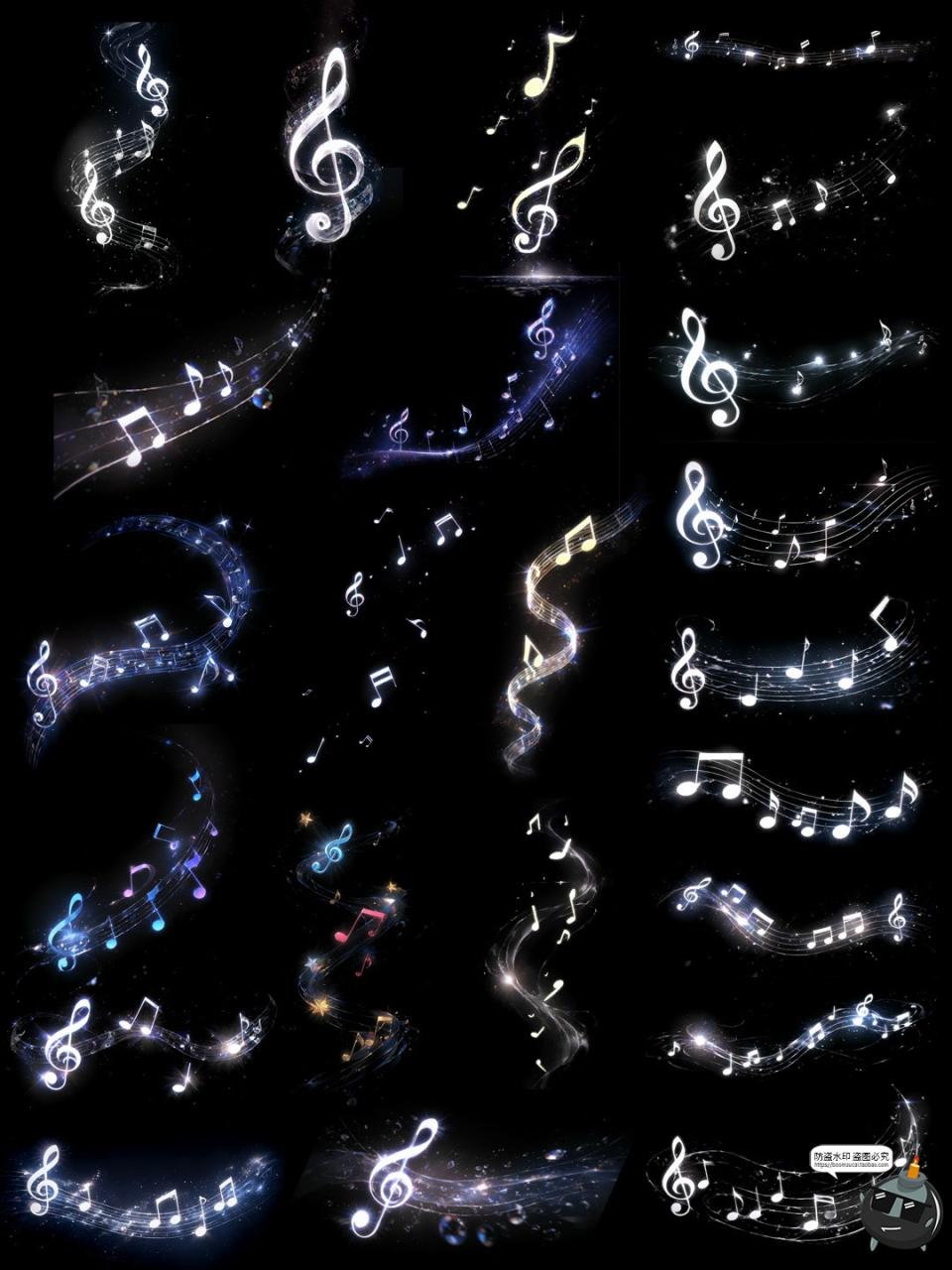 图片[4]-卡通梦幻音符音乐五线乐谱音律特效光效装饰元素手账PNG免抠素材-设计猿