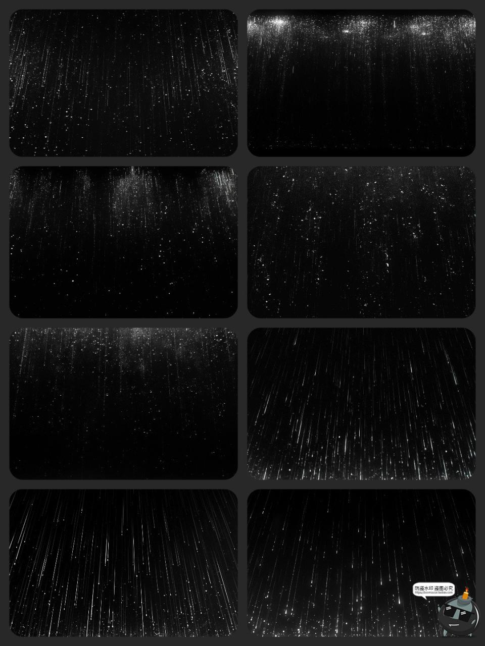 图片[1]-下雨天暴雨雨水坠落动漫元素特效后期合成美工修图PNG免抠素材-设计猿