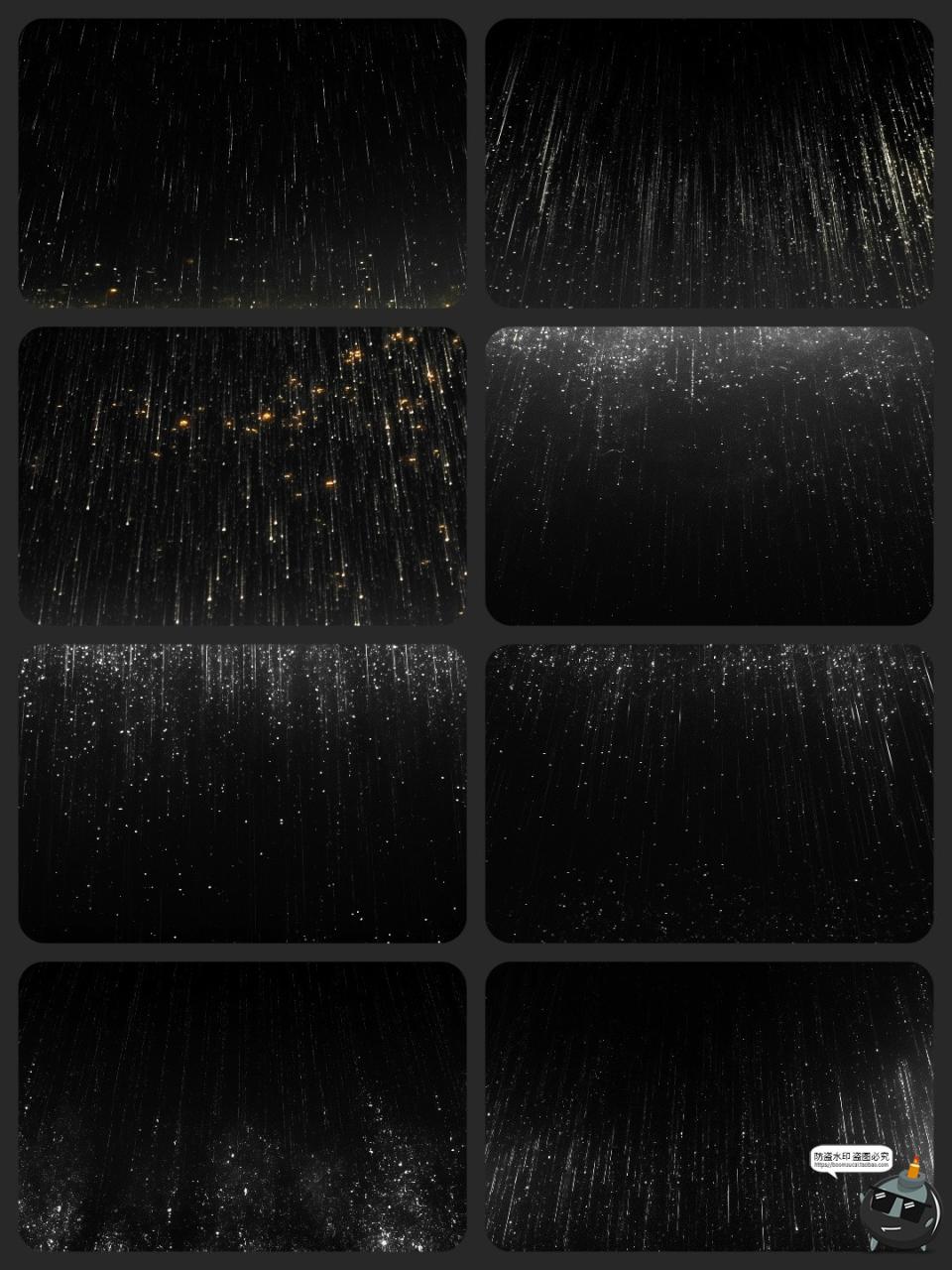 图片[2]-下雨天暴雨雨水坠落动漫元素特效后期合成美工修图PNG免抠素材-设计猿