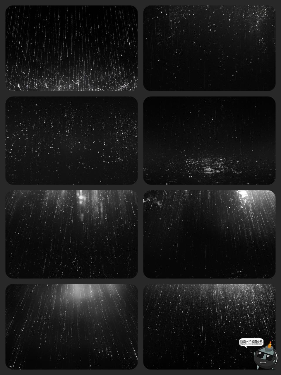 图片[3]-下雨天暴雨雨水坠落动漫元素特效后期合成美工修图PNG免抠素材-设计猿