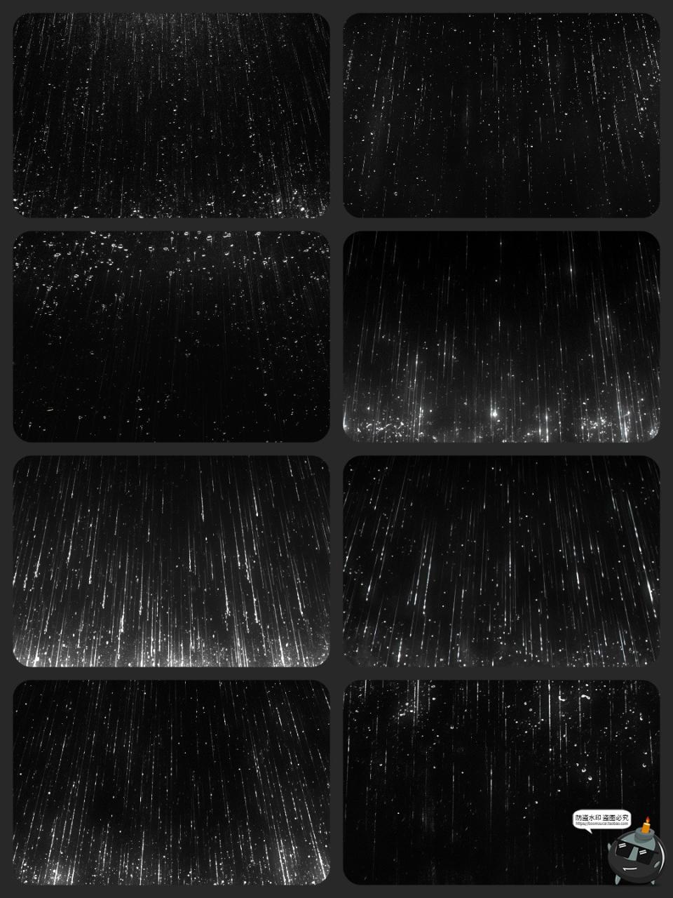 图片[6]-下雨天暴雨雨水坠落动漫元素特效后期合成美工修图PNG免抠素材-设计猿
