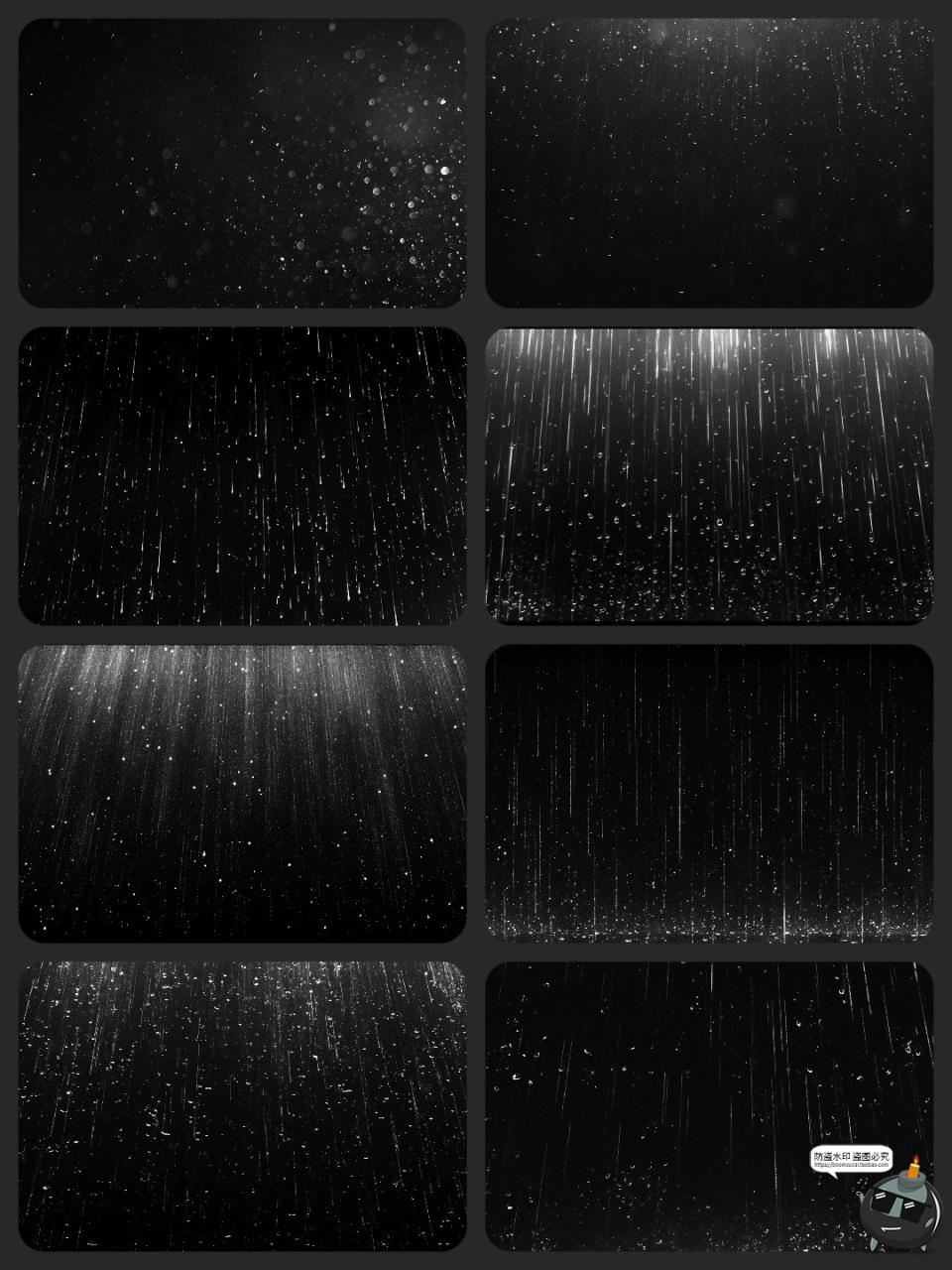 图片[9]-下雨天暴雨雨水坠落动漫元素特效后期合成美工修图PNG免抠素材-设计猿