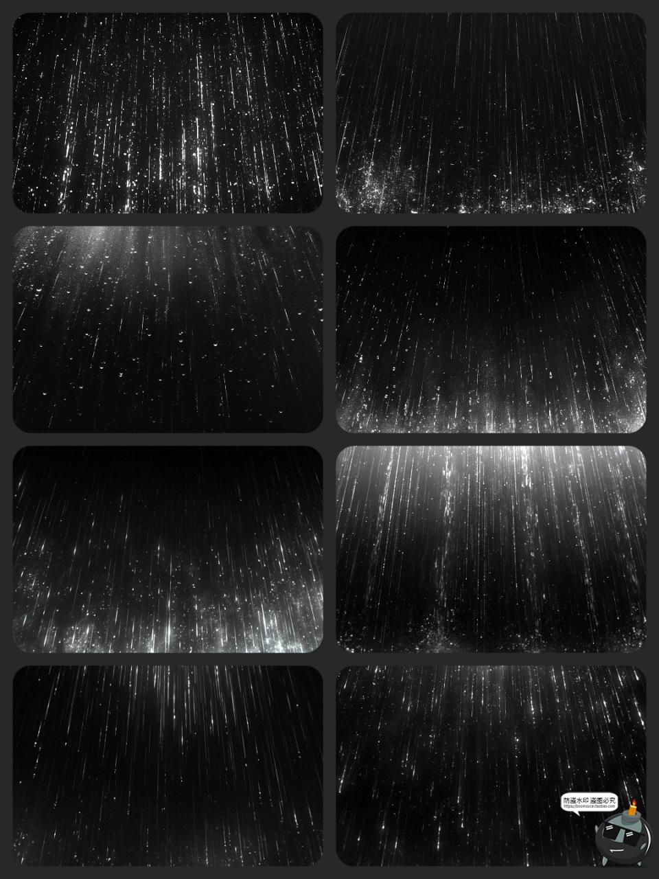 图片[11]-下雨天暴雨雨水坠落动漫元素特效后期合成美工修图PNG免抠素材-设计猿