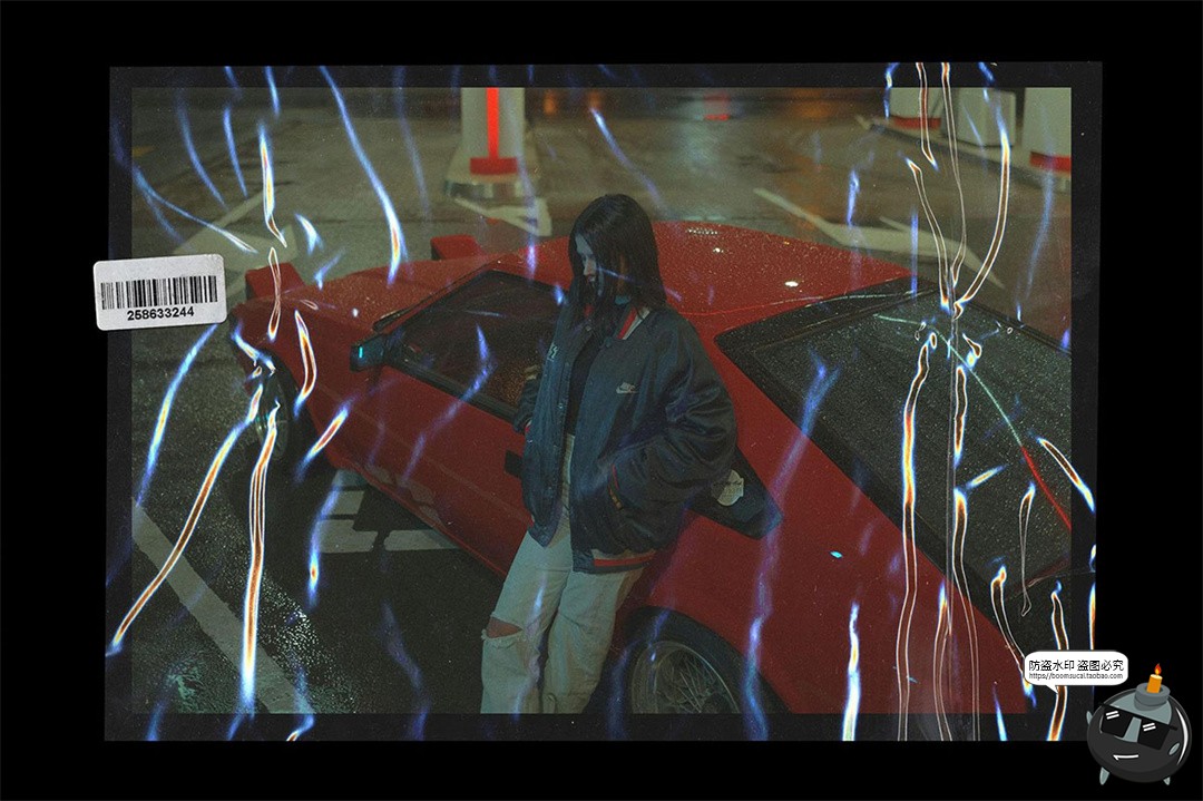 图片[4]-潮流复古做旧塑料纸薄膜黑底叠层褶皱肌理底纹JPG图片合成素材图-设计猿