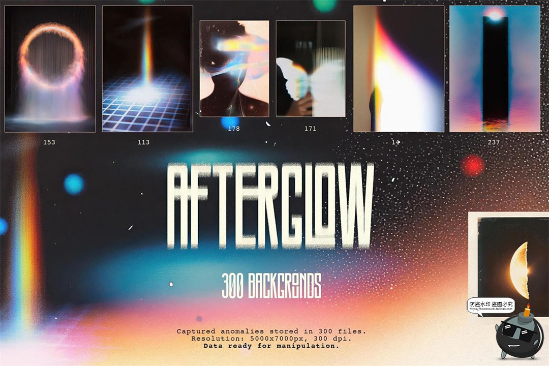 图片[1]-潮流抽象艺术复古迷幻漏光精神颗粒噪点怀旧光晕背景JPG图片素材-设计猿