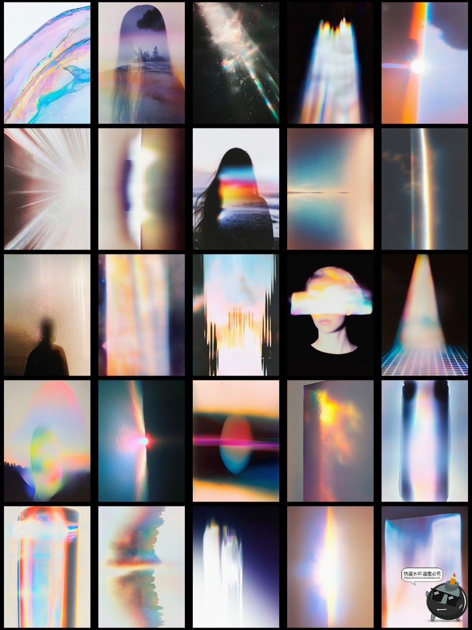 图片[3]-潮流抽象艺术复古迷幻漏光精神颗粒噪点怀旧光晕背景JPG图片素材-设计猿