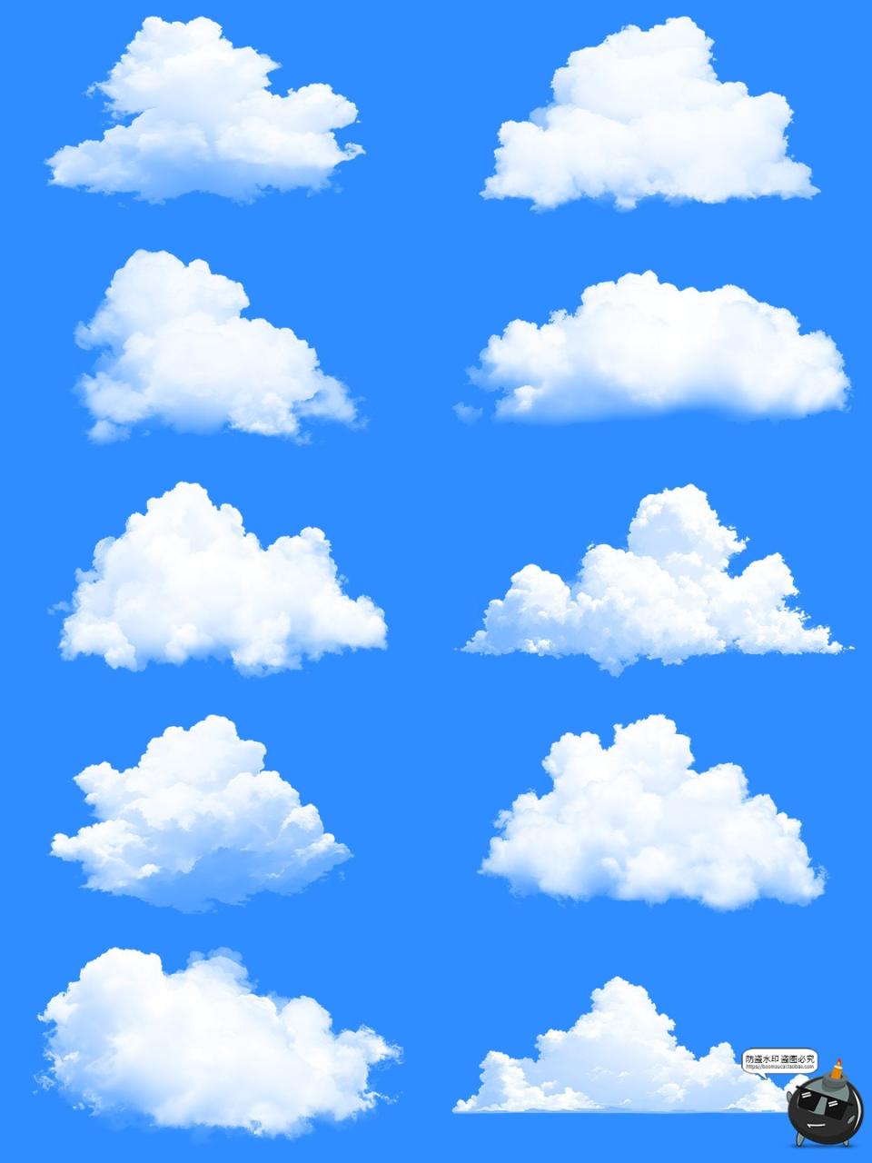 图片[8]-卡通动漫水彩白色云层云朵白云装饰元素手账美工PNG免扣素材图-设计猿