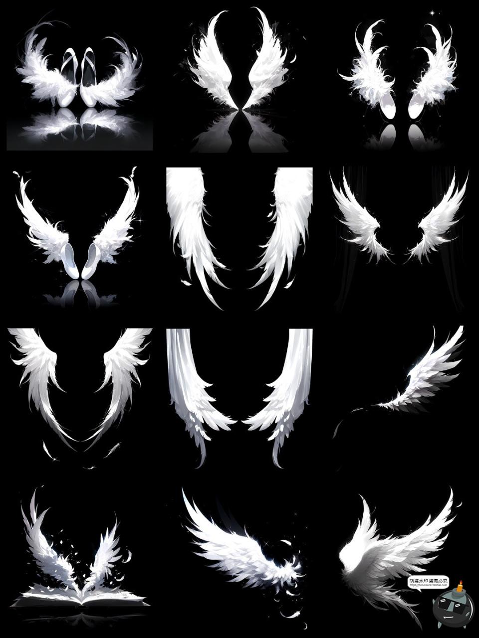 图片[4]-卡通纯白精灵天使羽毛羽翼翅膀双翅特效照片后期合成PNG免抠素材-设计猿