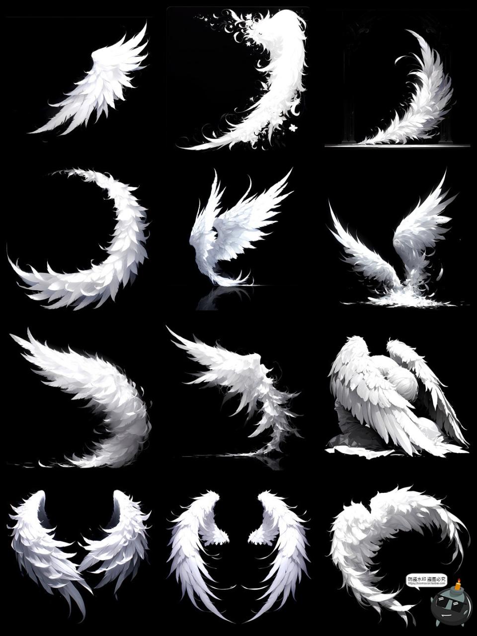 图片[5]-卡通纯白精灵天使羽毛羽翼翅膀双翅特效照片后期合成PNG免抠素材-设计猿