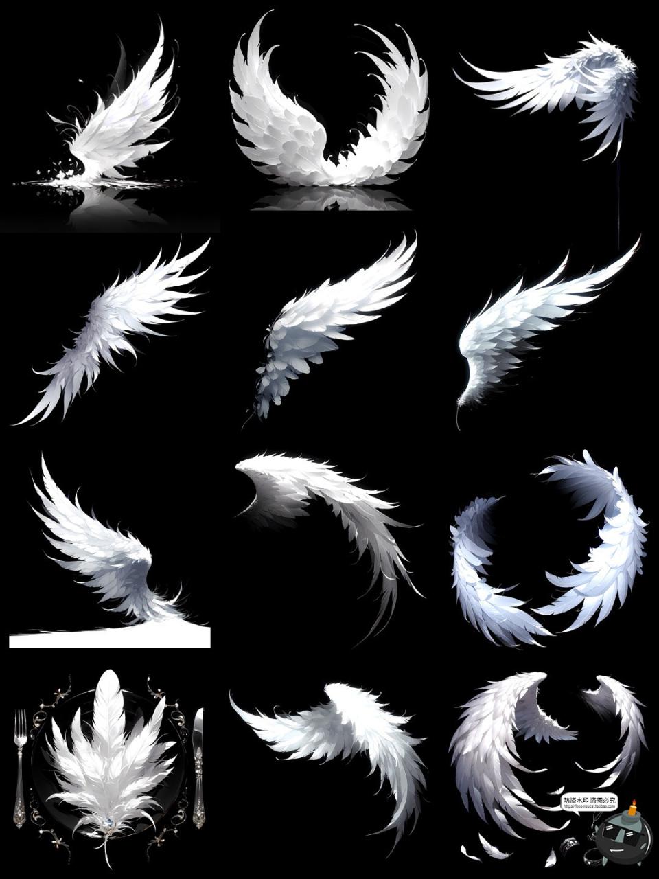 图片[6]-卡通纯白精灵天使羽毛羽翼翅膀双翅特效照片后期合成PNG免抠素材-设计猿