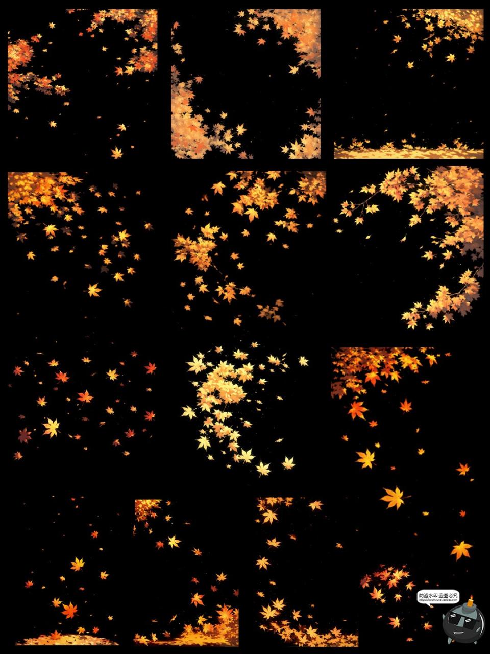 图片[5]-秋季飞舞枫叶动漫卡通光影漂浮氛围cos特效PNG免抠后期合成素材-设计猿